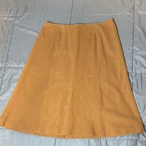 Chic Tan A-Line Corduroy Women's Skirt